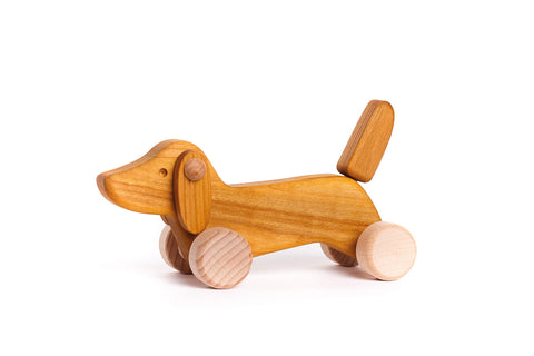 Perro Salchicha Rodante de Madera | BAJO WOODEN TOYS