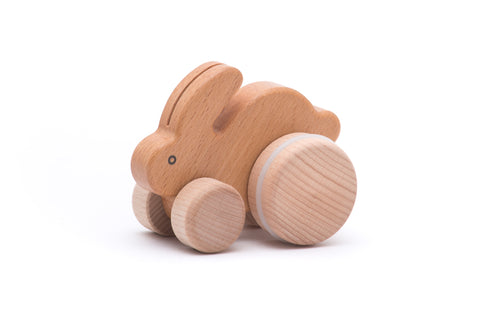 Conejo Rodante de Madera Natural | BAJO WOODEN TOYS