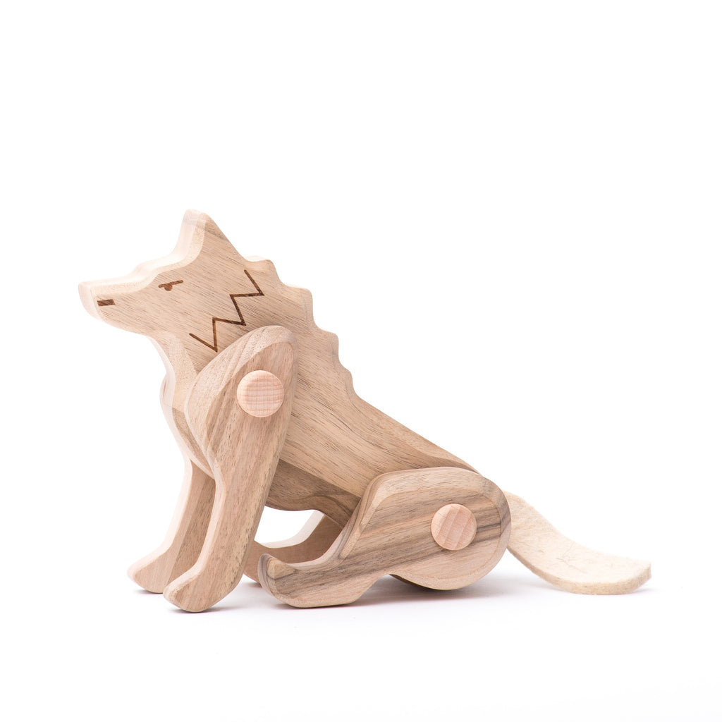 Colección Animales Articulados: Lobo | BAJO WOODEN TOYS