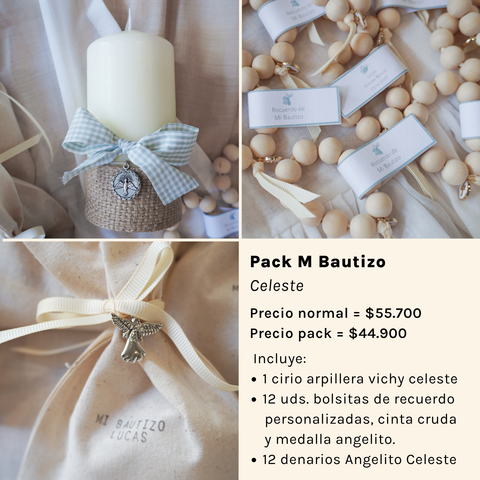 Pack Recuerdos - Bautizo - Celeste