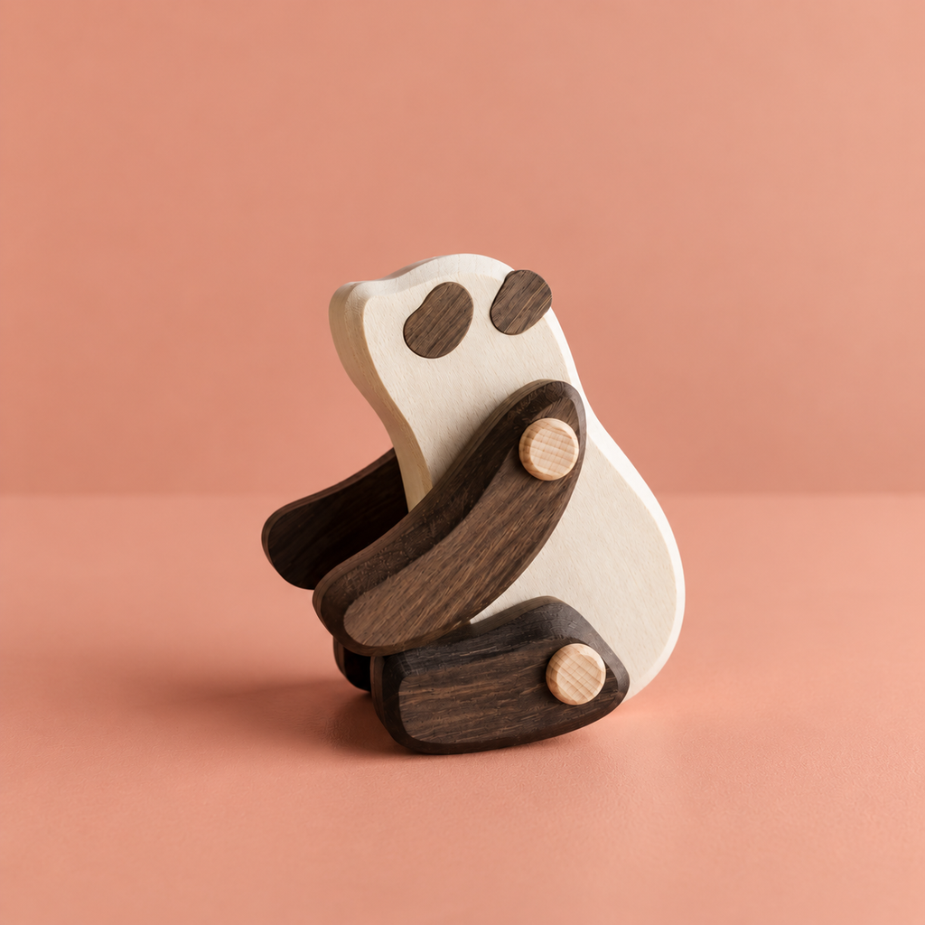 Colección Animales Articulados: Oso Panda | BAJO WOODEN TOYS
