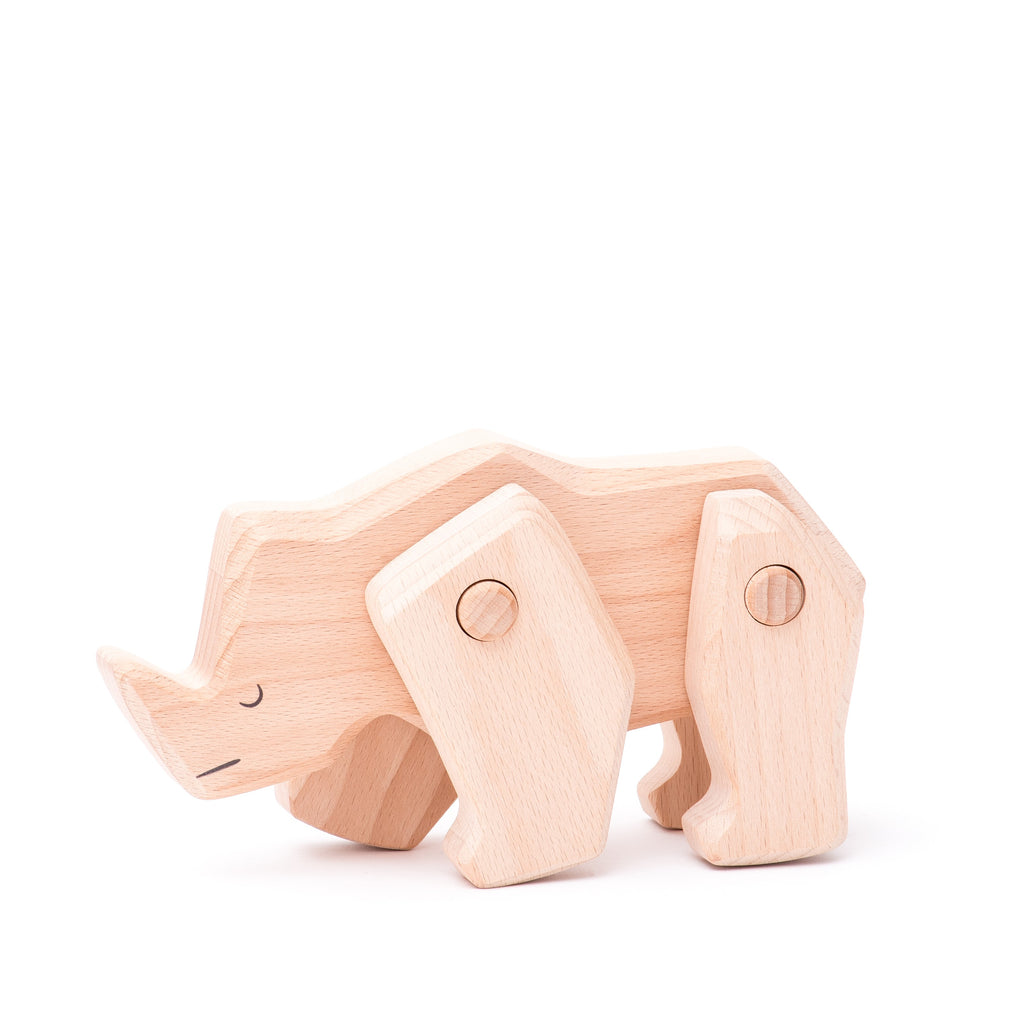 Colección Animales Articulados: Rinoceronte | BAJO WOODEN TOYS