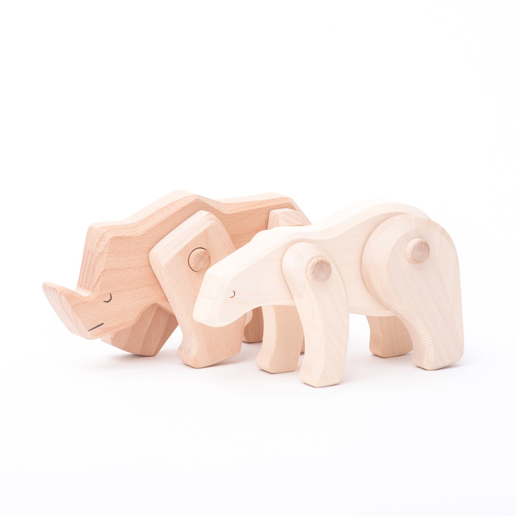 Colección Animales Articulados: Rinoceronte | BAJO WOODEN TOYS