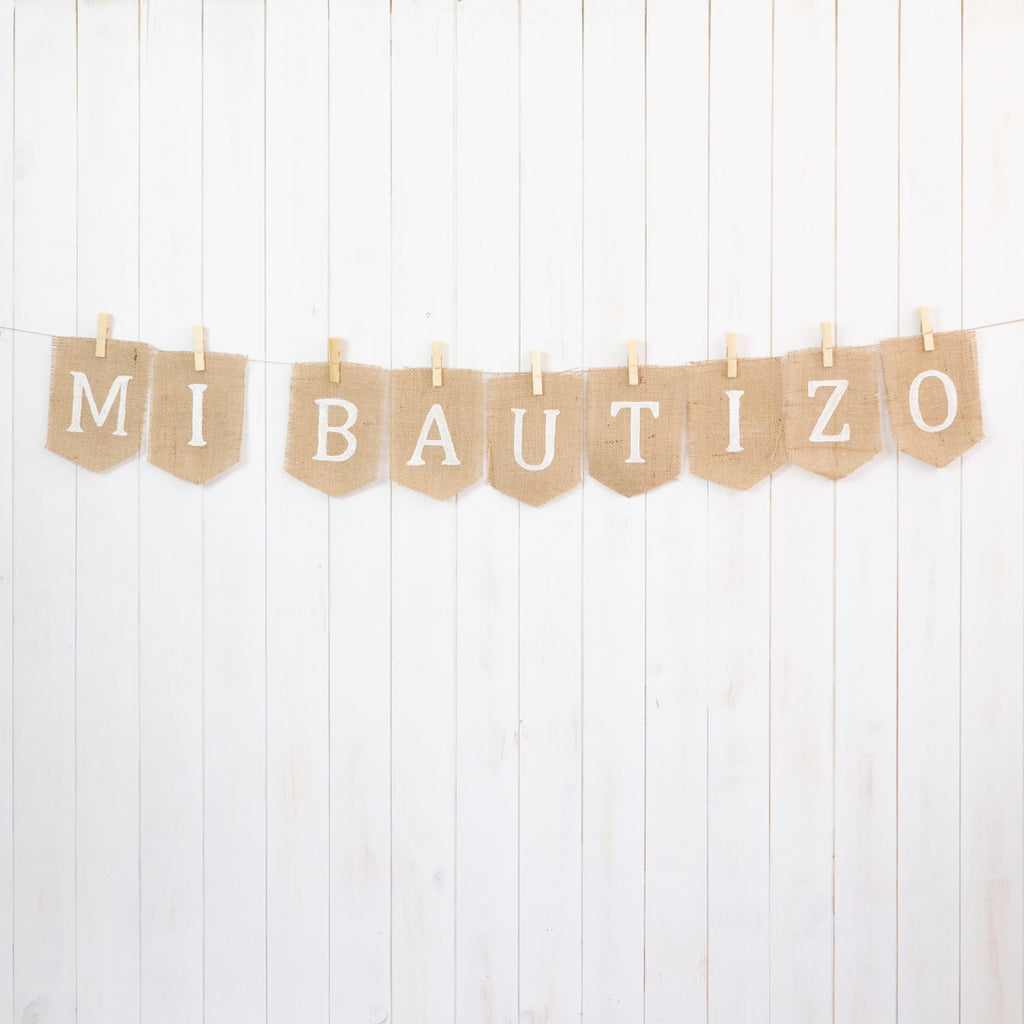 Pack Decoracion XL Bautizo Arpillera Beige