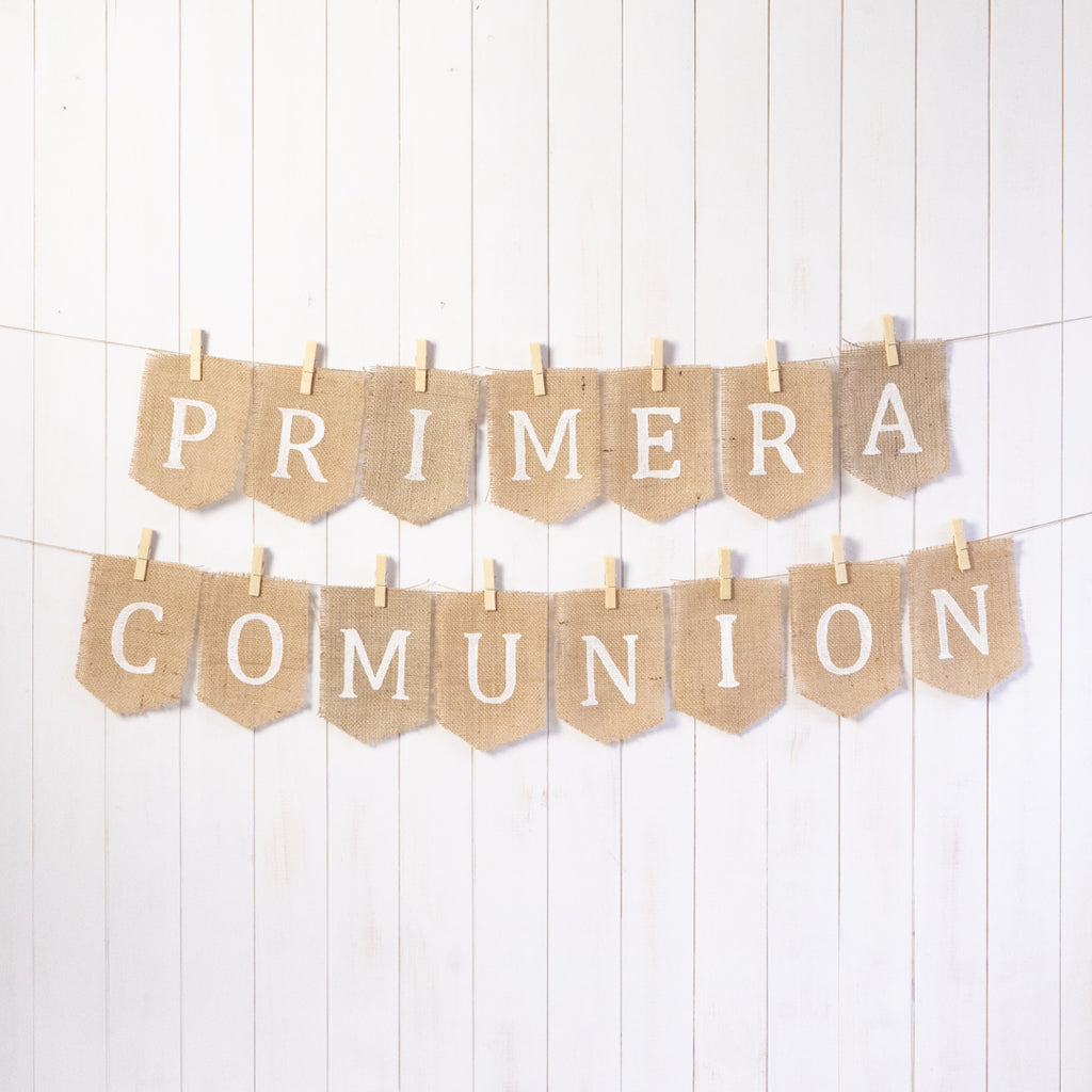 Pack Decoracion XL Primera Comunión Arpillera Beige