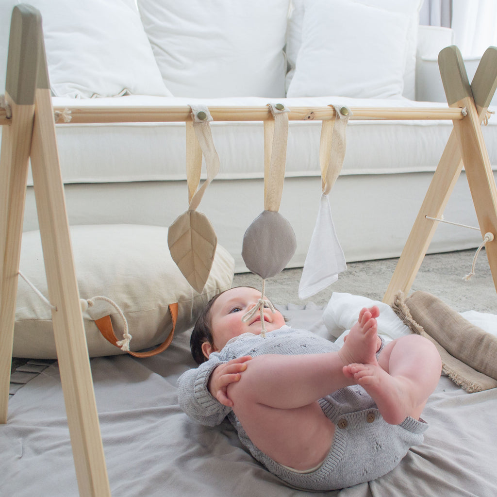 Little Dove Gimnasio de madera para bebés con 6