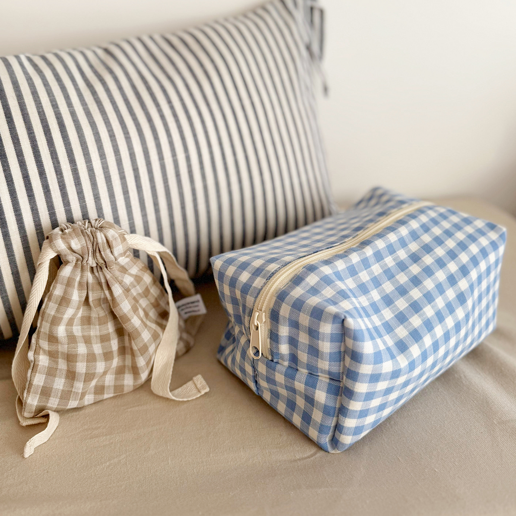 Neceser / Estuche - Vichy celeste