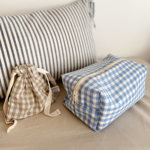 Neceser / Estuche - Vichy celeste