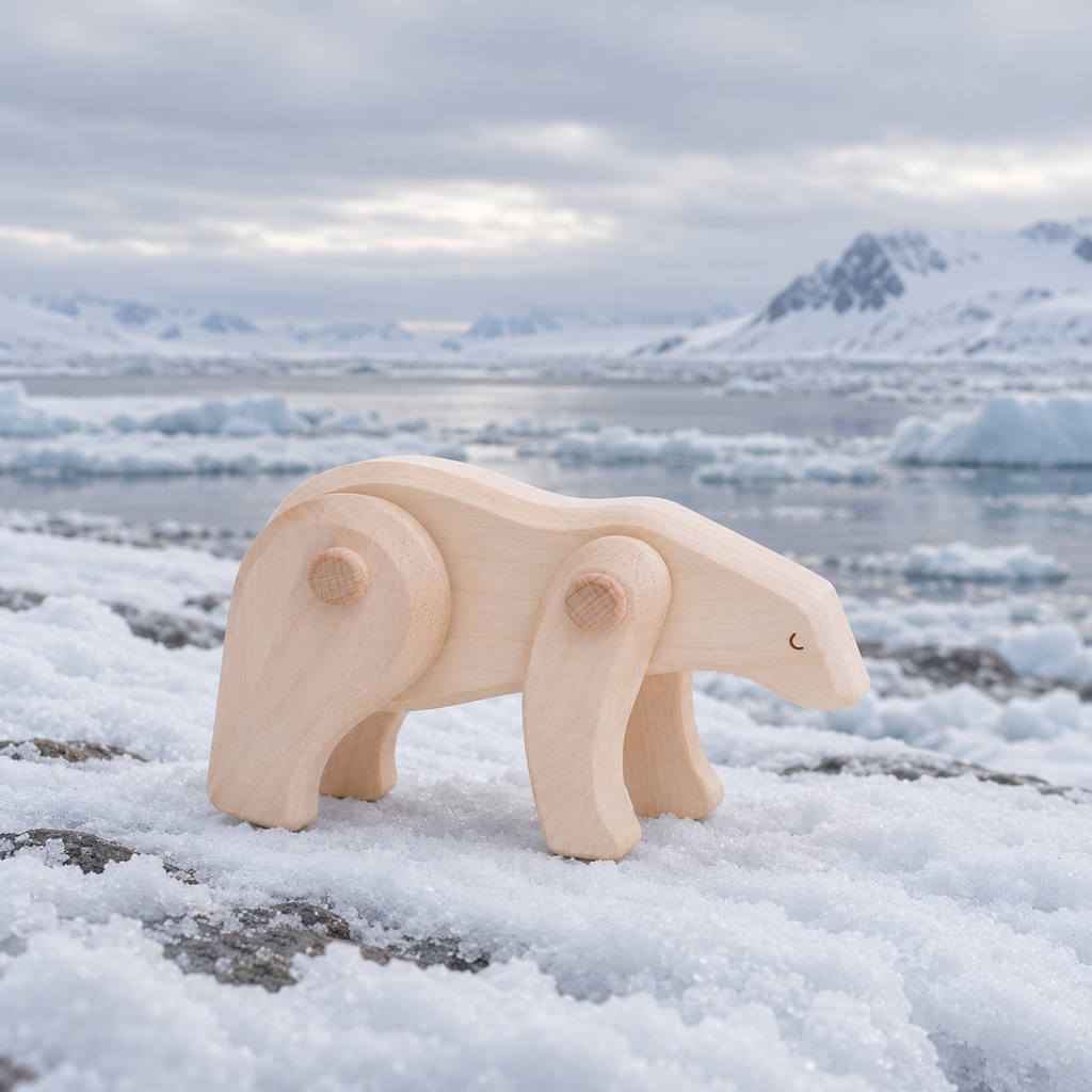 Colección Animales Articulados: Oso Polar | BAJO WOODEN TOYS