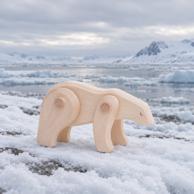 Colección Animales Articulados: Oso Polar | BAJO WOODEN TOYS