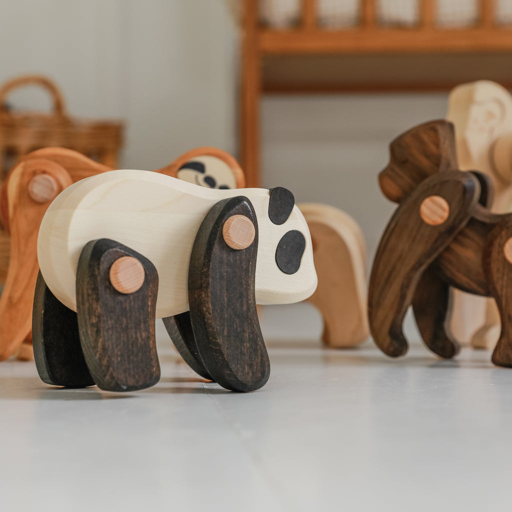Colección Animales Articulados: Oso Panda | BAJO WOODEN TOYS
