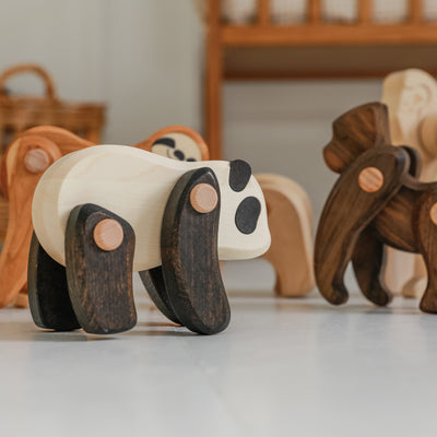 Colección Animales Articulados: Oso Panda | BAJO WOODEN TOYS