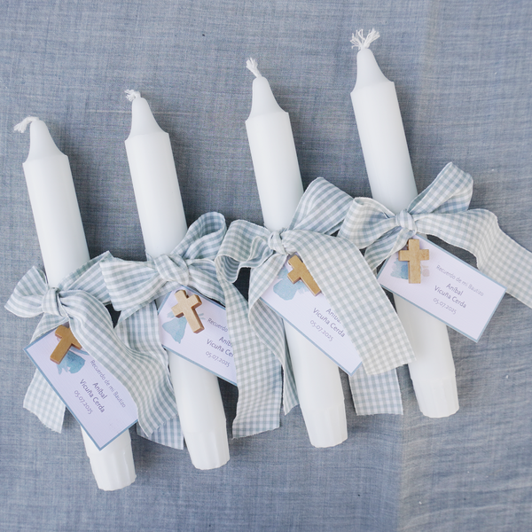 Velas alargadas - Vichy Celeste