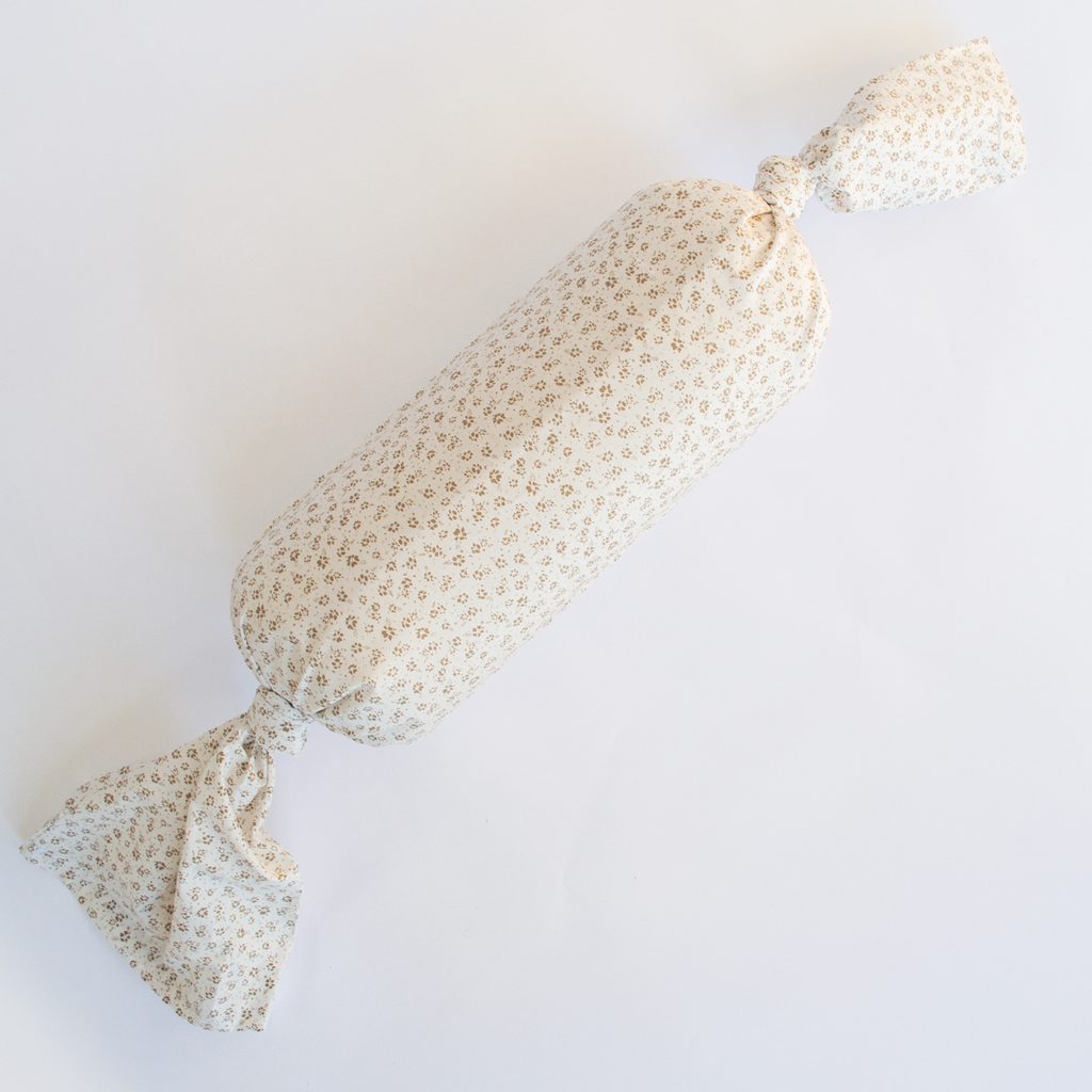 Cojín Cilindro - Crudo flores beige