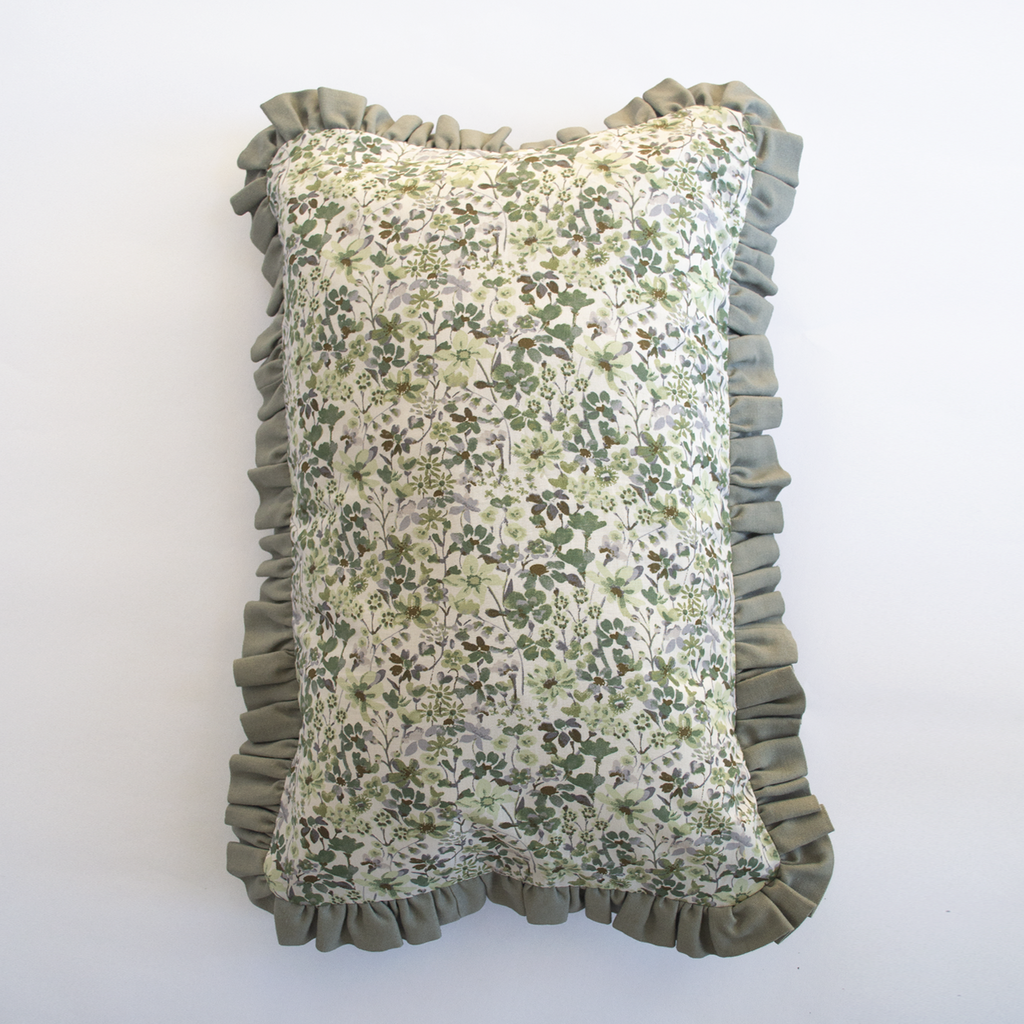 Cojín vuelos - Flores verdes