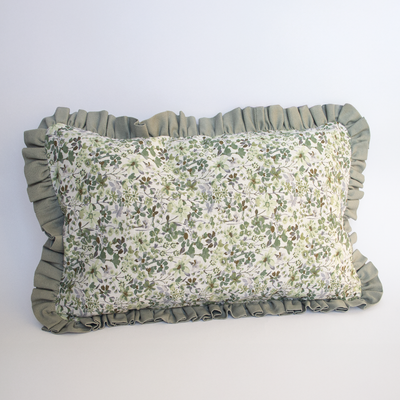 Cojín vuelos - Flores verdes