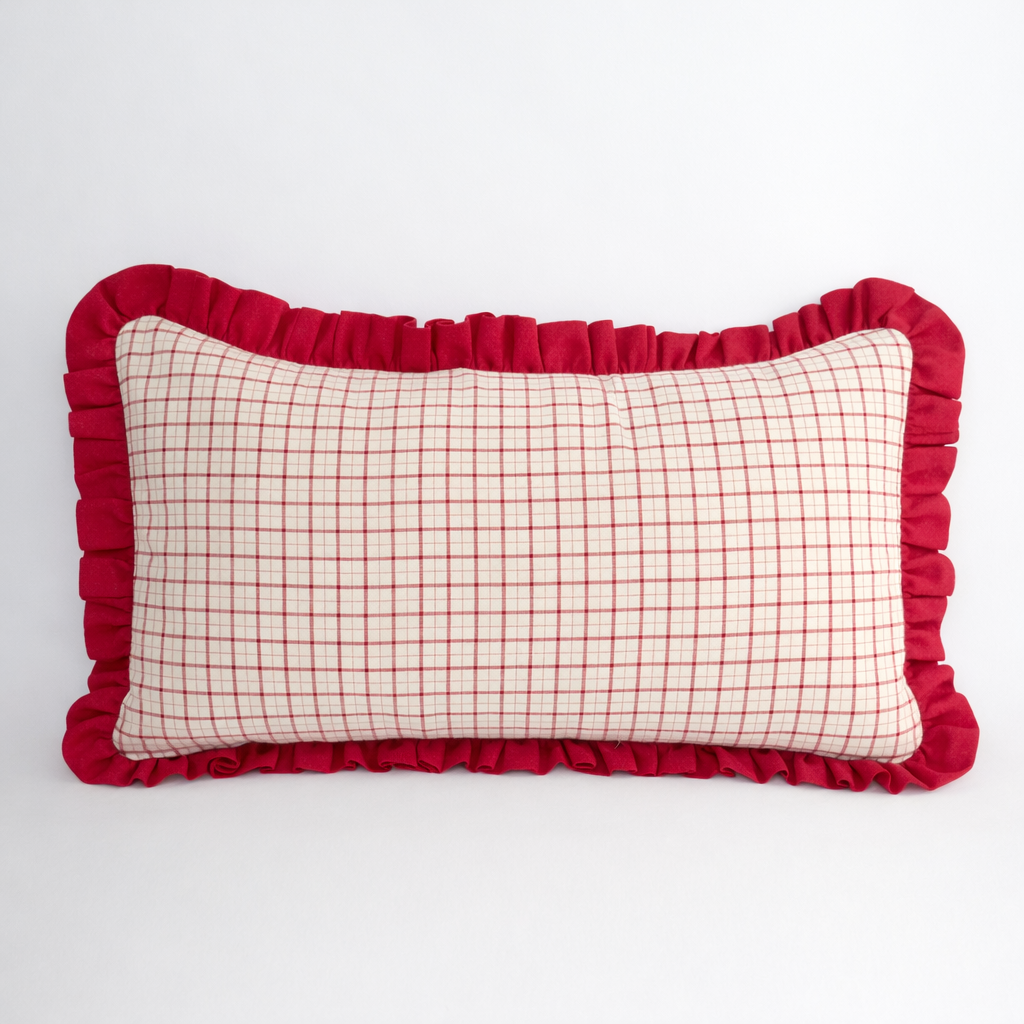 Cojín vuelos - Vichy rojo