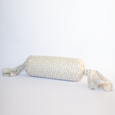 Cojín Cilindro - Crudo flores beige