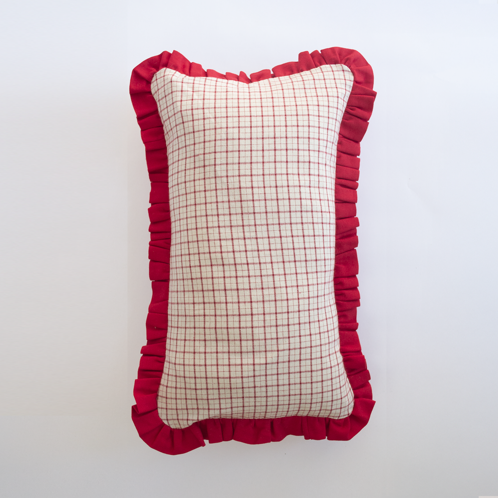 Cojín vuelos - Vichy rojo