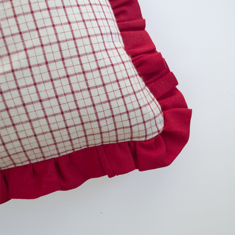 Cojín vuelos - Vichy rojo