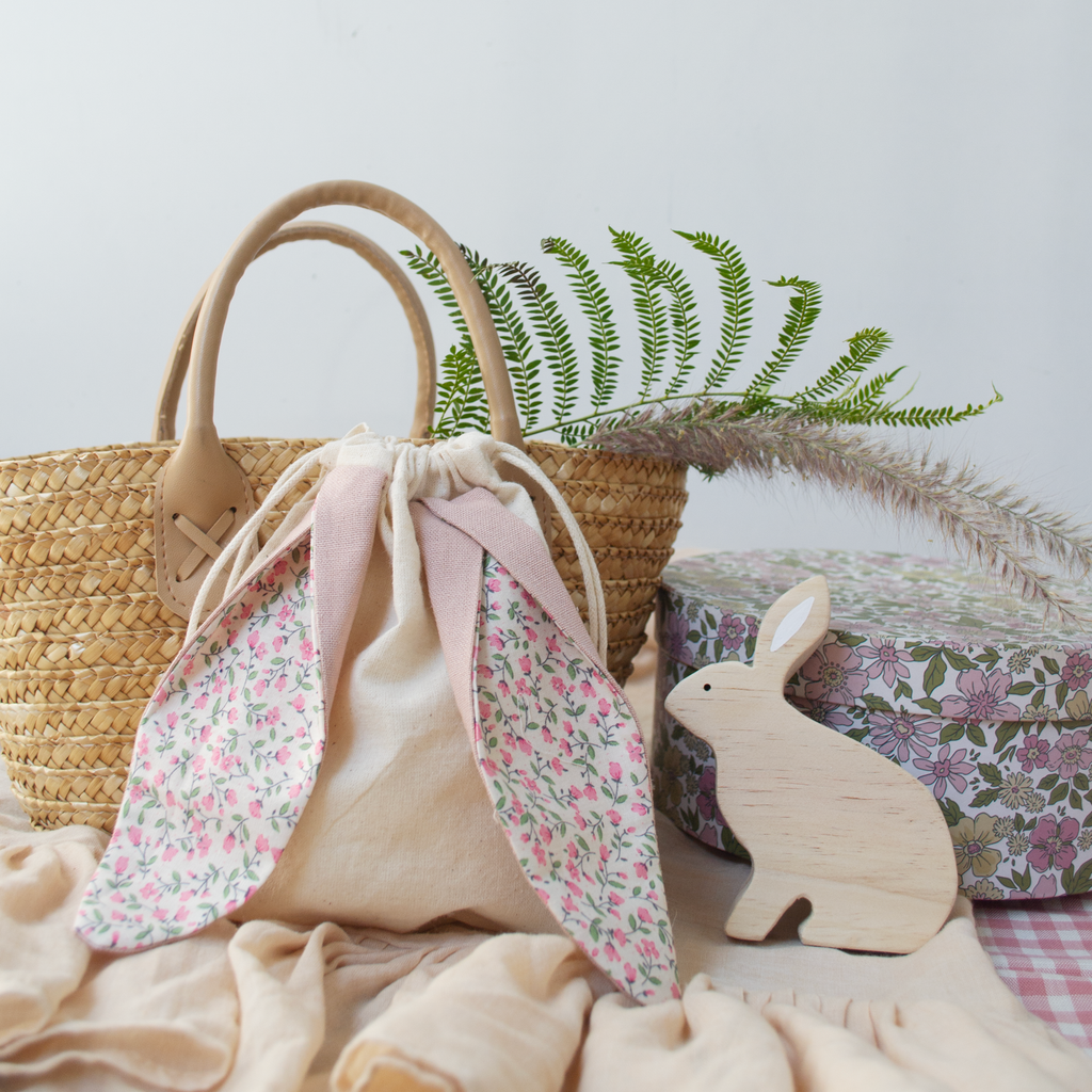 Bolsita conejito - Flores rosadas