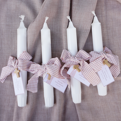 Velas alargadas - Vichy Rosa Viejo