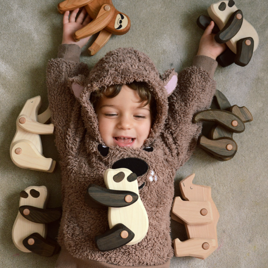 Colección Animales Articulados: Rinoceronte | BAJO WOODEN TOYS