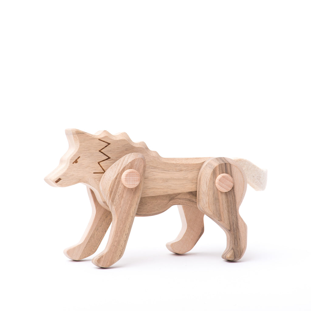 Colección Animales Articulados: Lobo | BAJO WOODEN TOYS