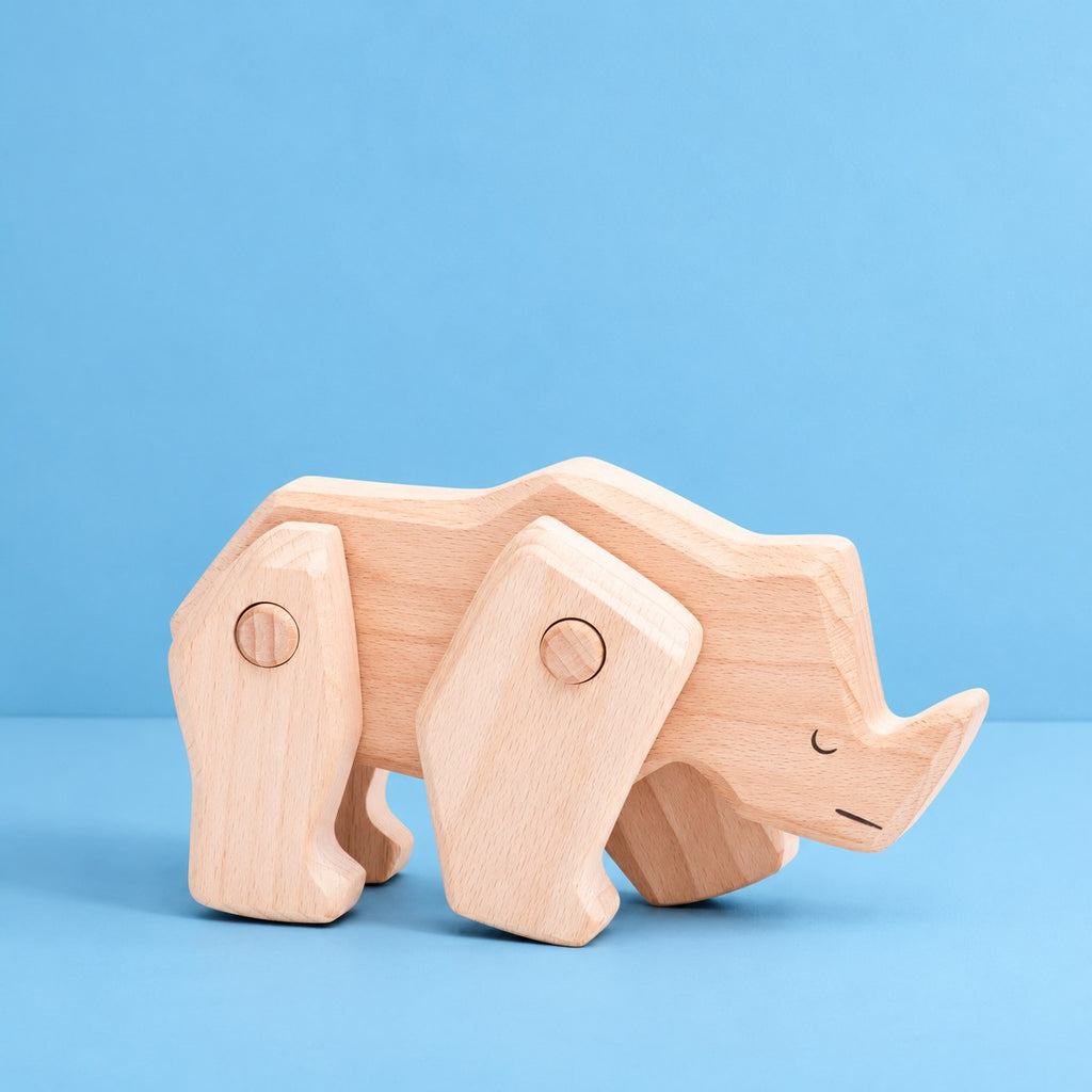 Colección Animales Articulados: Rinoceronte | BAJO WOODEN TOYS
