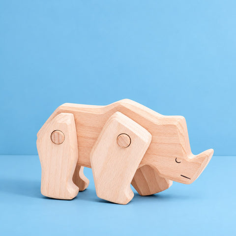 Colección Animales Articulados: Rinoceronte | BAJO WOODEN TOYS