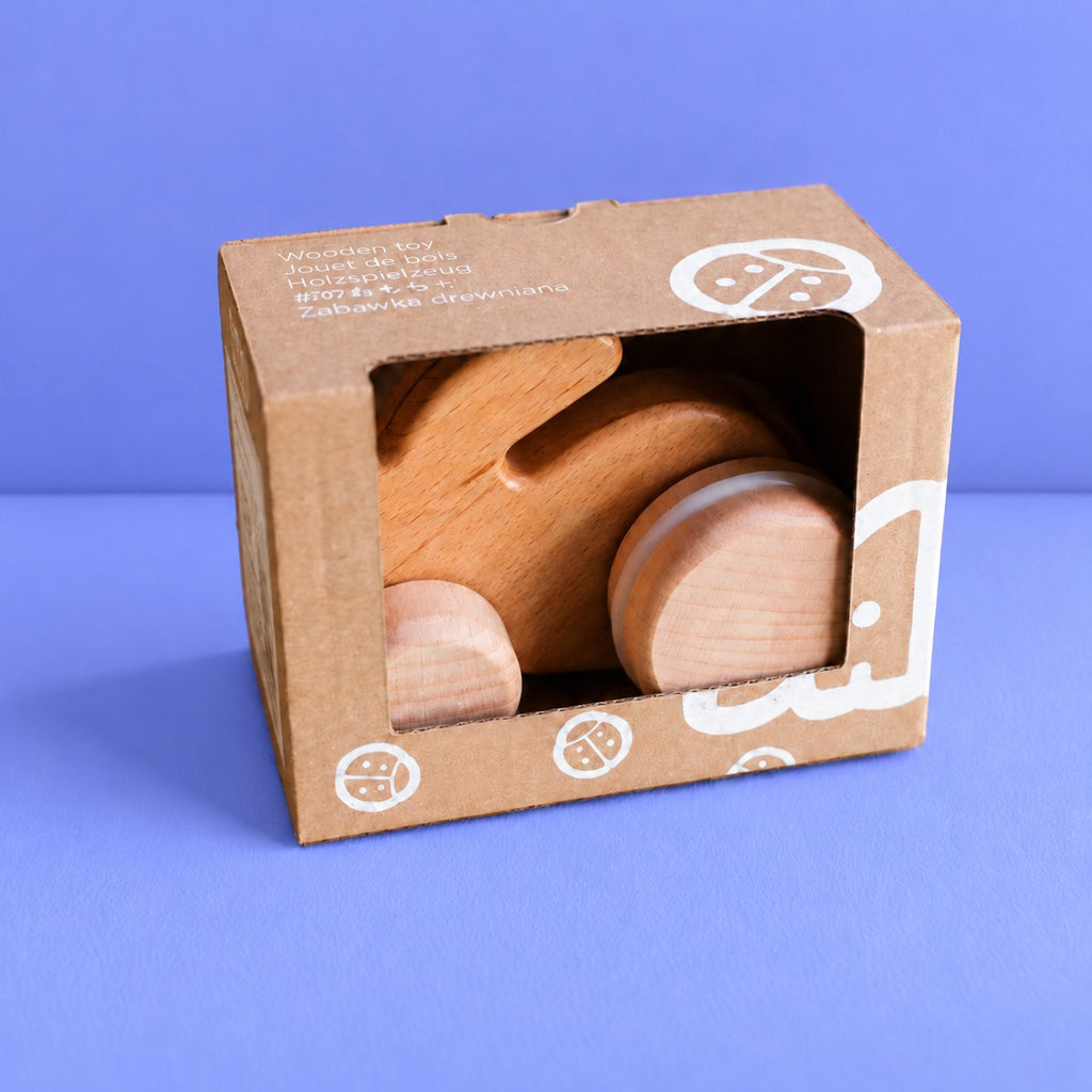 Conejo Rodante de Madera Natural | BAJO WOODEN TOYS