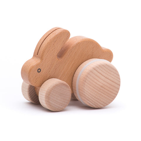 Conejo Rodante de Madera Natural | BAJO WOODEN TOYS