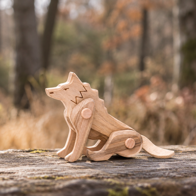 Colección Animales Articulados: Lobo | BAJO WOODEN TOYS