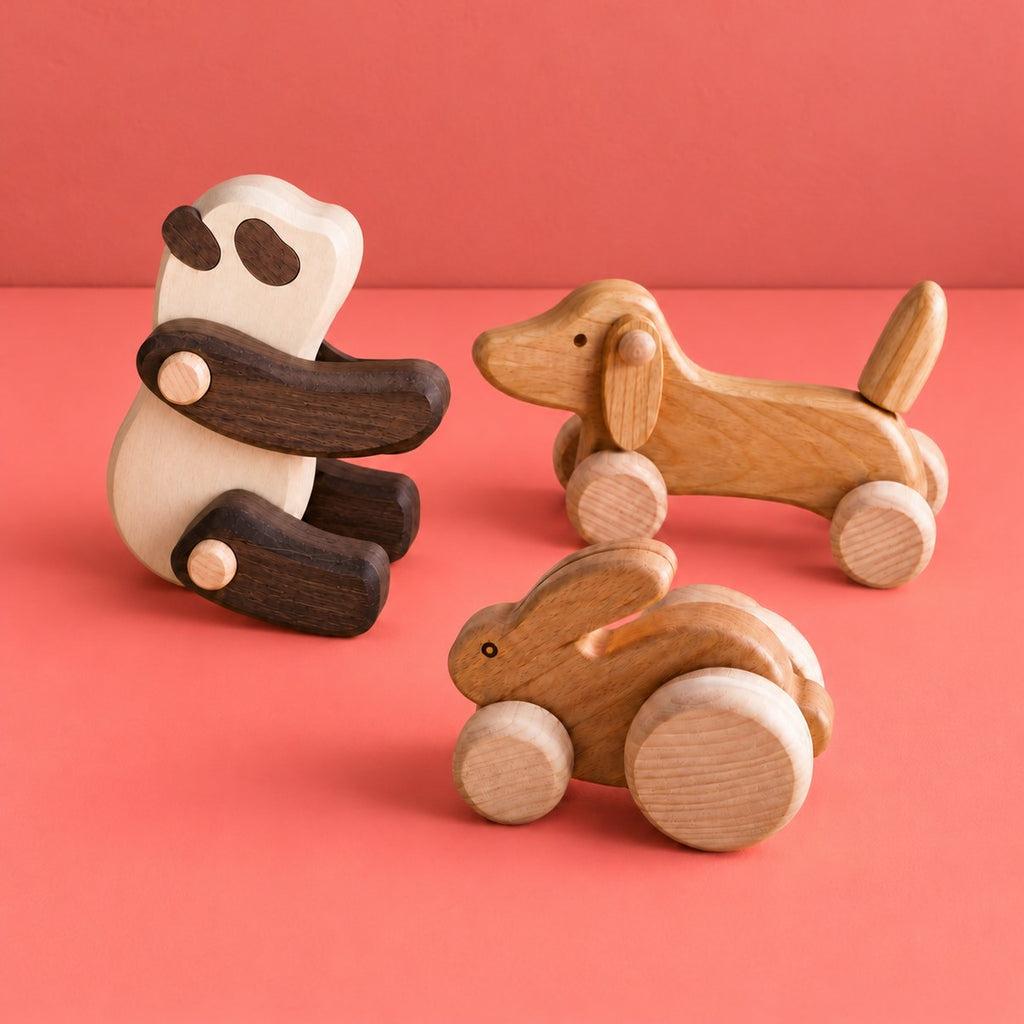 Perro Salchicha Rodante de Madera | BAJO WOODEN TOYS