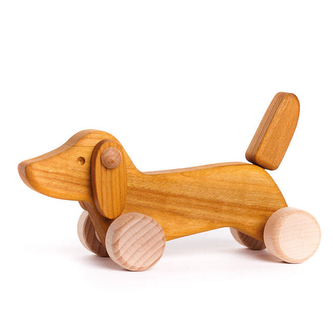 Perro Salchicha Rodante de Madera | BAJO WOODEN TOYS