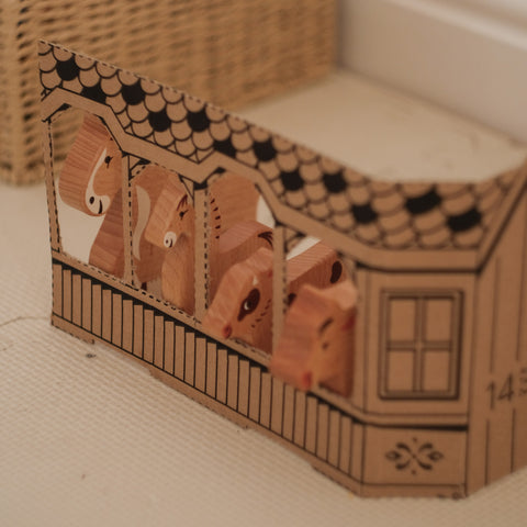Set de Animales de Granja de Madera - 14 Figuras | BAJO WOODEN TOYS