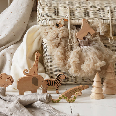 Set de Animales Salvajes de Madera - 11 Figuras | BAJO WOODEN TOYS