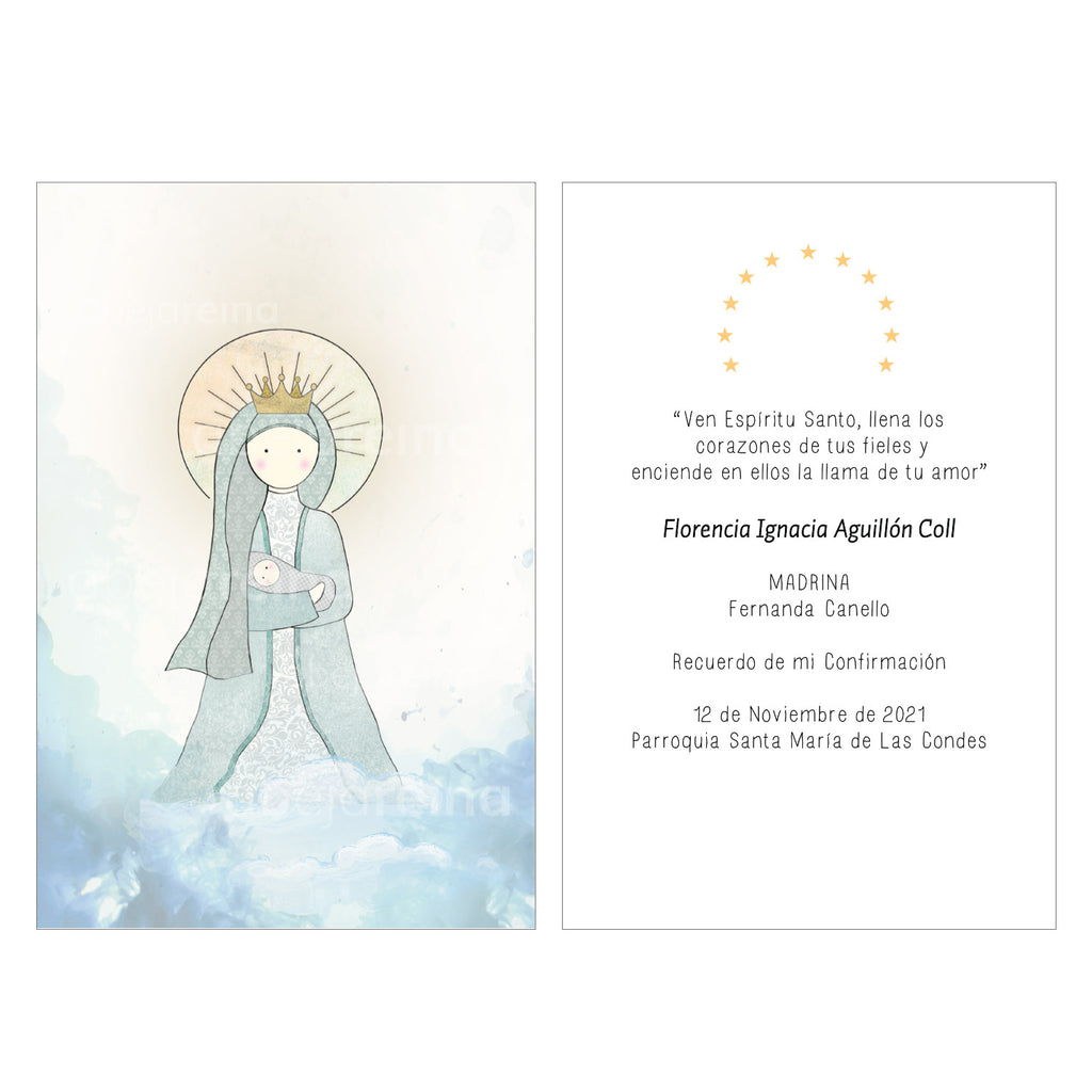 Santitos Acuarelas & Texturas / Virgen María y el Niño Jesús