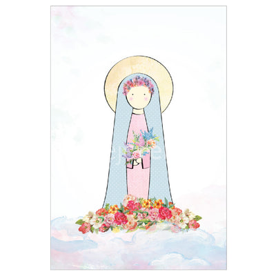 Santitos Acuarelas & Texturas / Virgen María en Primavera