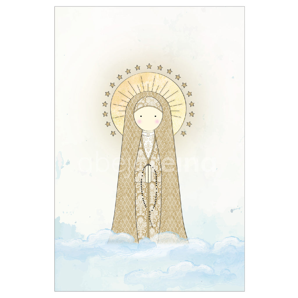 Santitos Acuarelas & Texturas / Reina Virgen María